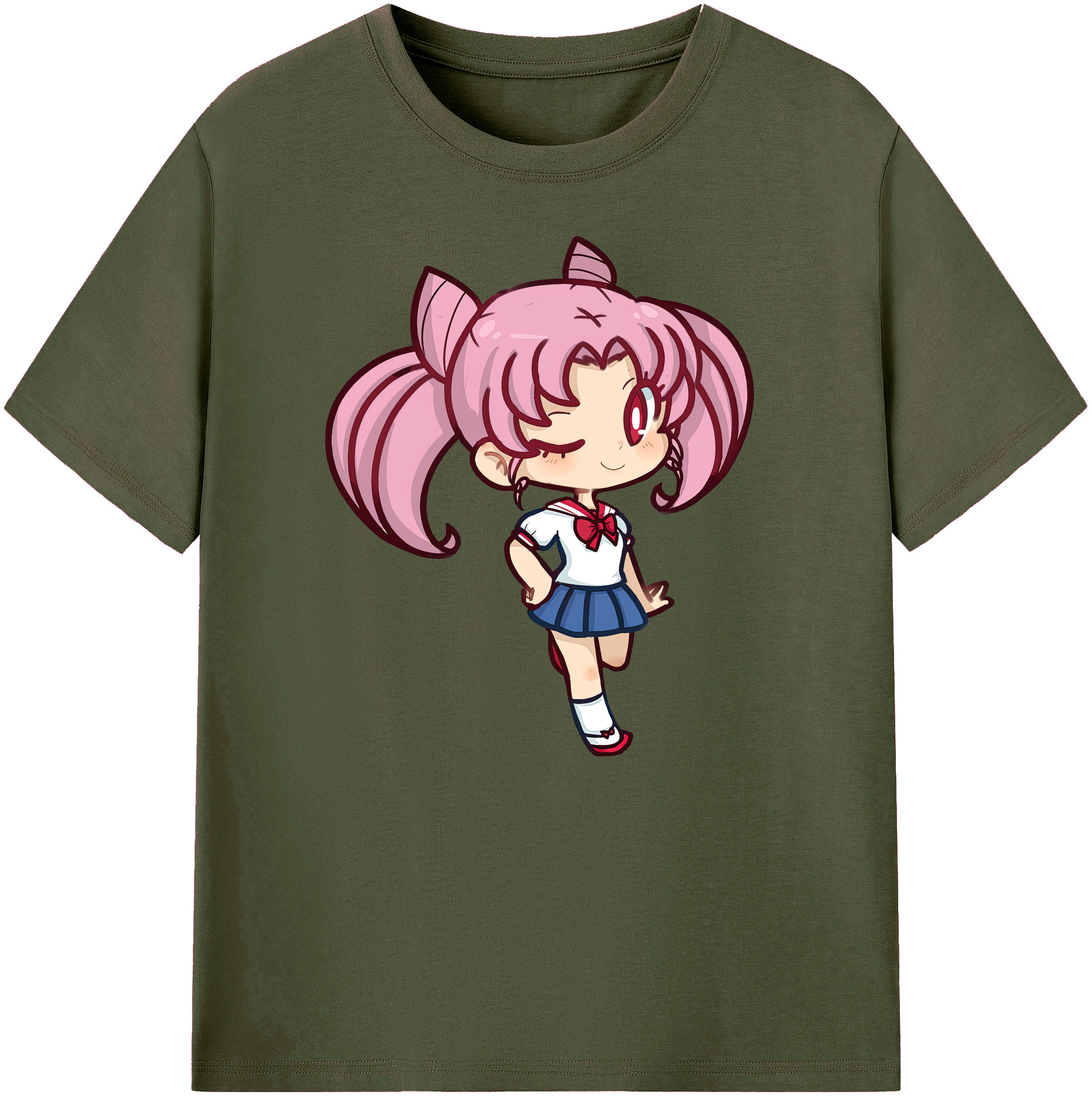 （画像用） 美少女戦士セーラームーン ちびうさ Sailor Moon Chibiusa Tsukino Usagi Small Lady Serenity 綿100％ メンズ半袖Tシャツ｜肌触りやわらか＆通気性